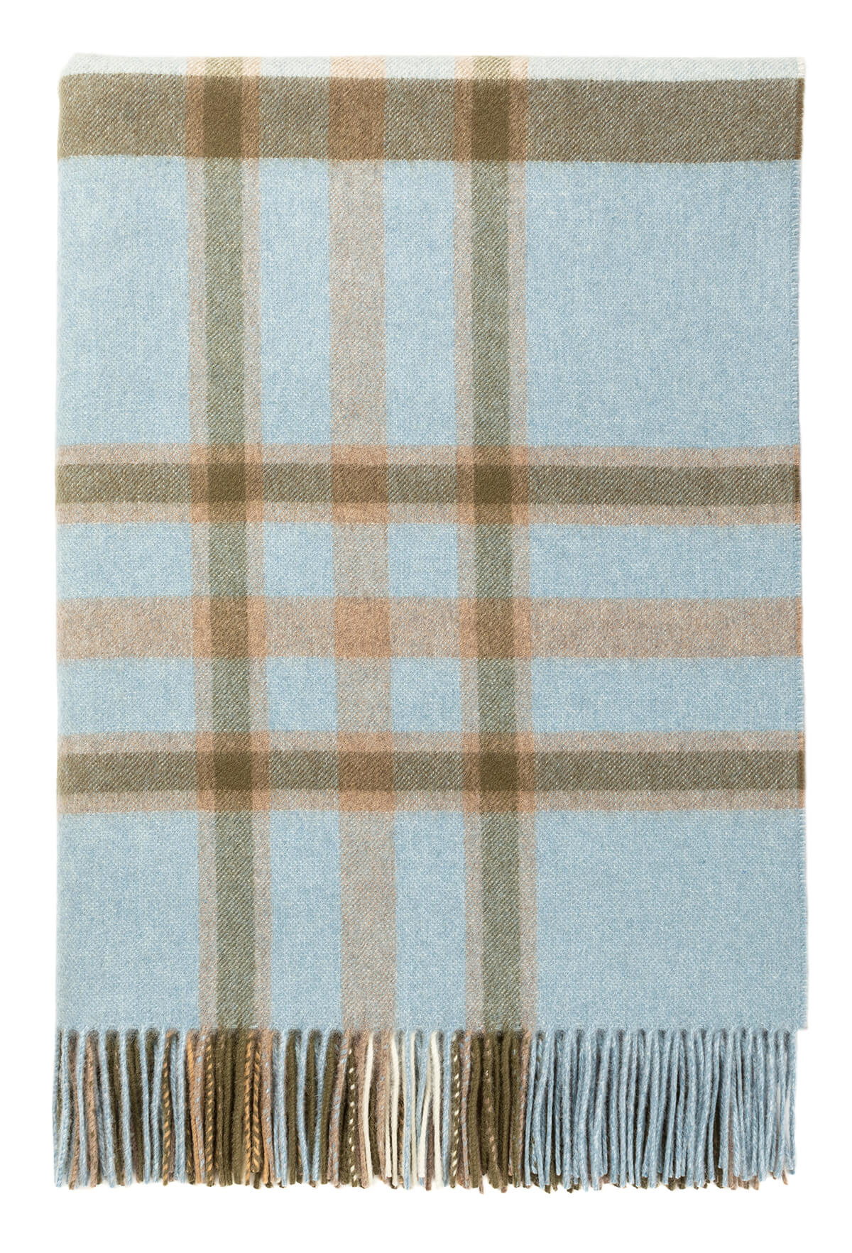 Johnstons of Elgin’s Anderson Modern Check Cashmere Throw on white background WA000055RU7270ONE