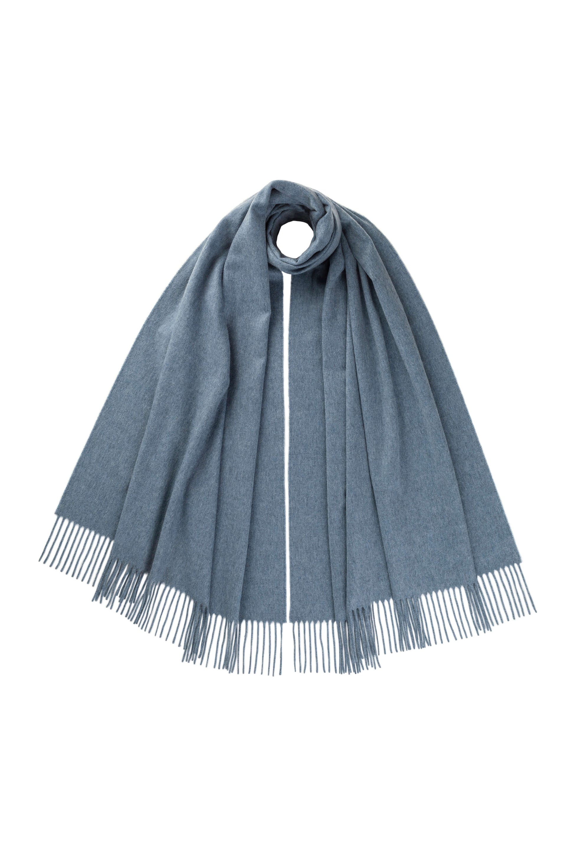 Plain Blue Cashmere Stole – Johnstons of Elgin