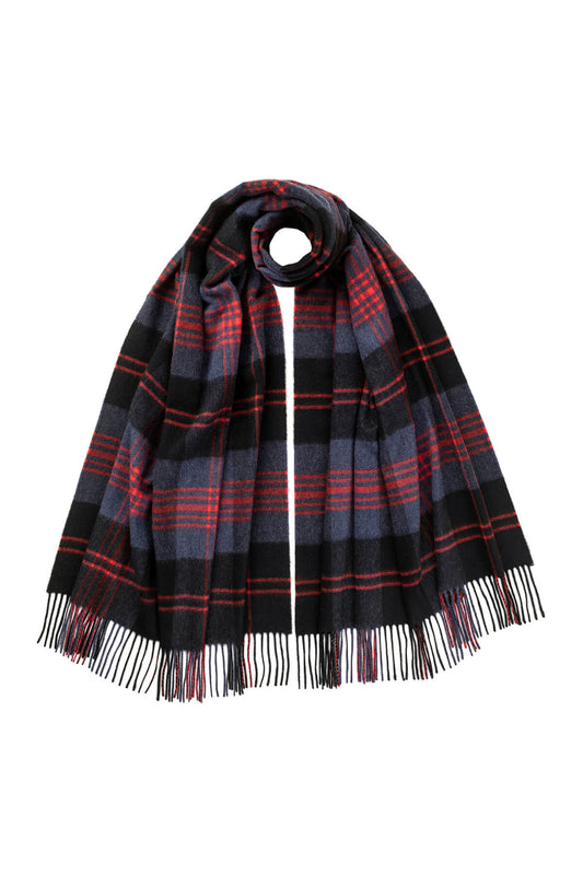 Johnstons of Elgin Tartan Cashmere Stole in Angus on a white background WA000056KU0125ONE
