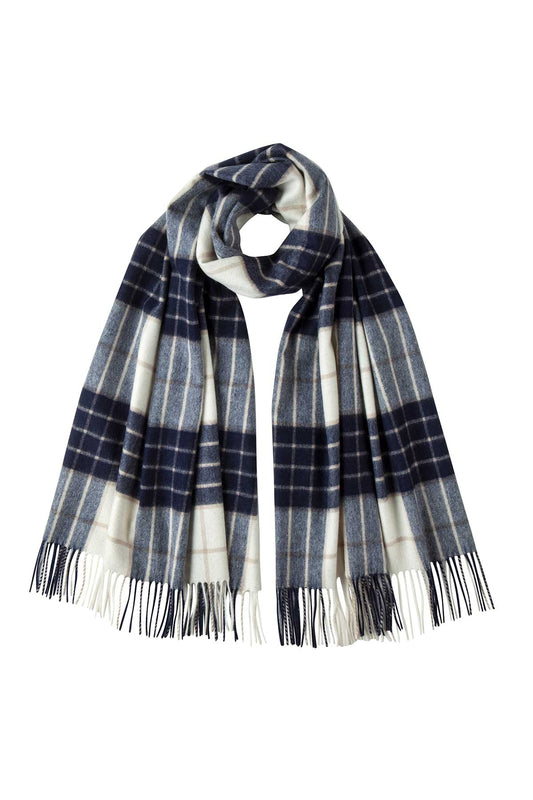 Johnstons of Elgin Tartan Cashmere Stole in Knockmore on a white background WA000056RU5380N/A