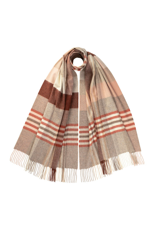 Johnstons of Elgin AW24 Woven Accessory Ash Check Cashmere Stole WA000056RU7488ONE