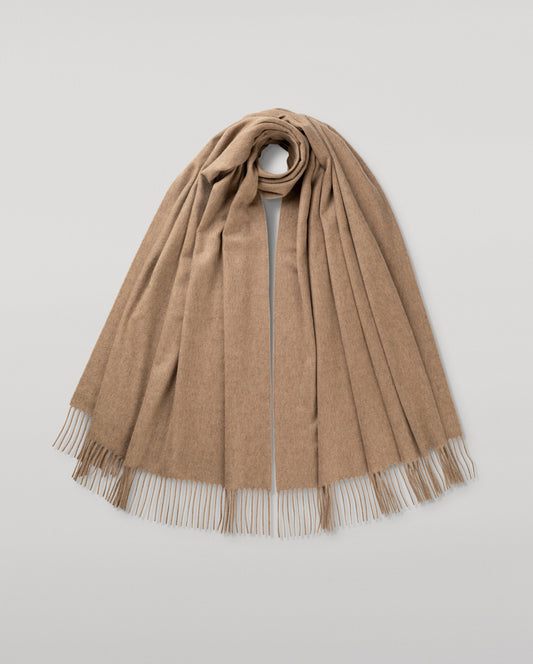 JOHNSTONS OF ELGIN CLASSIC CASHMERE STOLE LIGHT BROWN 100% CASHMERE WA000056HB0333N/A