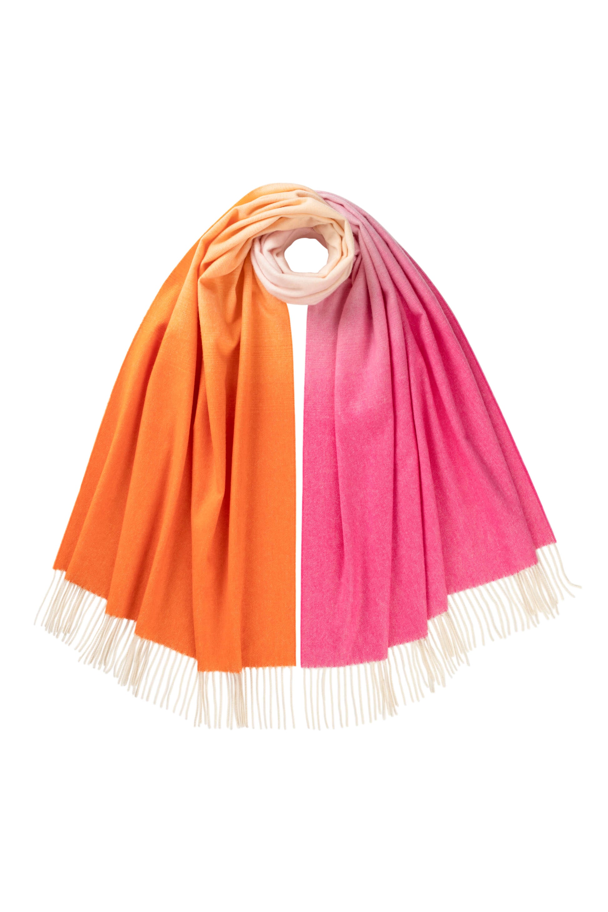 Johnstons of Elgin SS24 Accessories Orange & Pink Ombré Cashmere Stole WA000056RU7431ONE