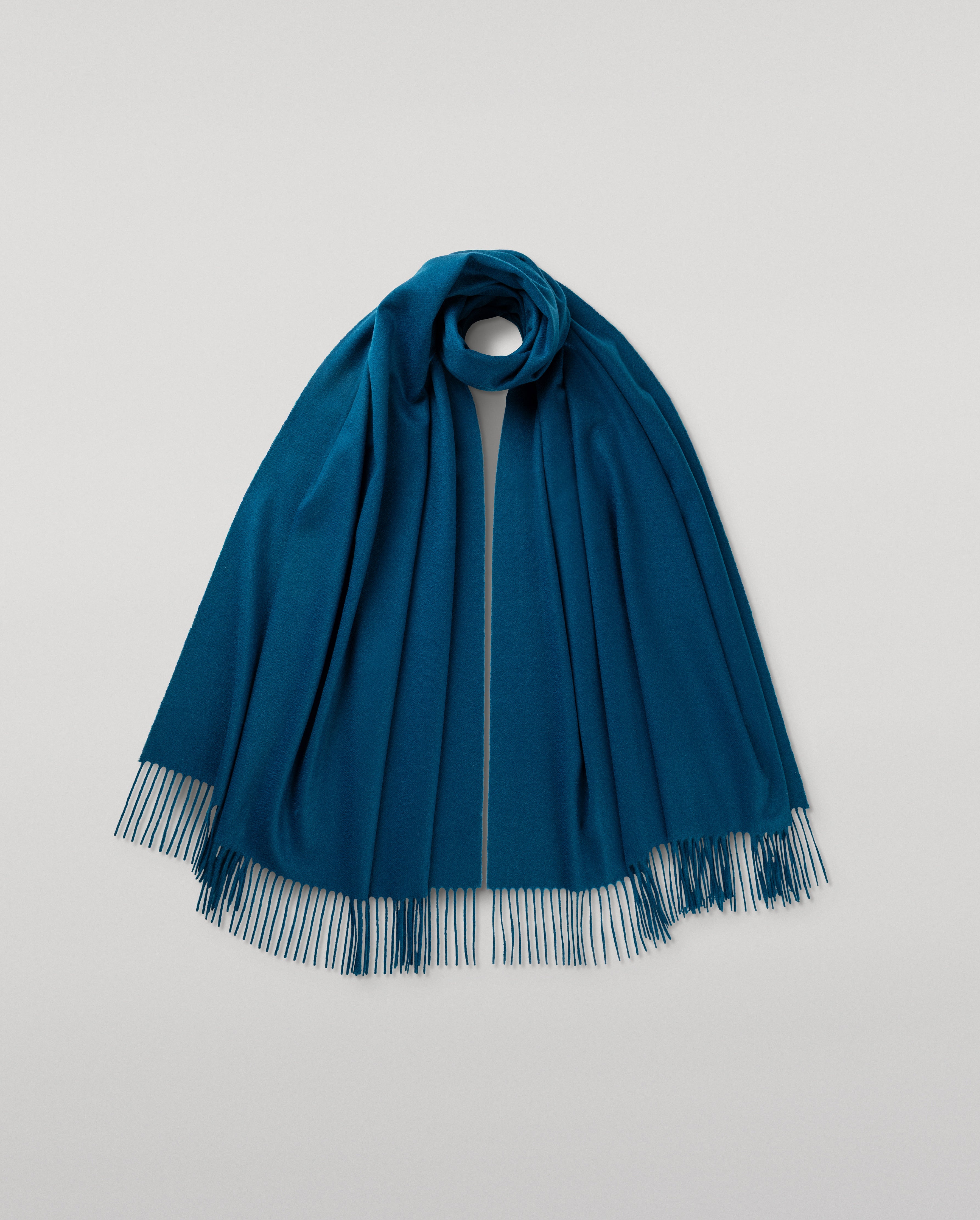 正規品　美品　Johnstons cashmere tube stole Petrol Blue Cashmere Stole | Made in Scotland – Johnstons of Elgin