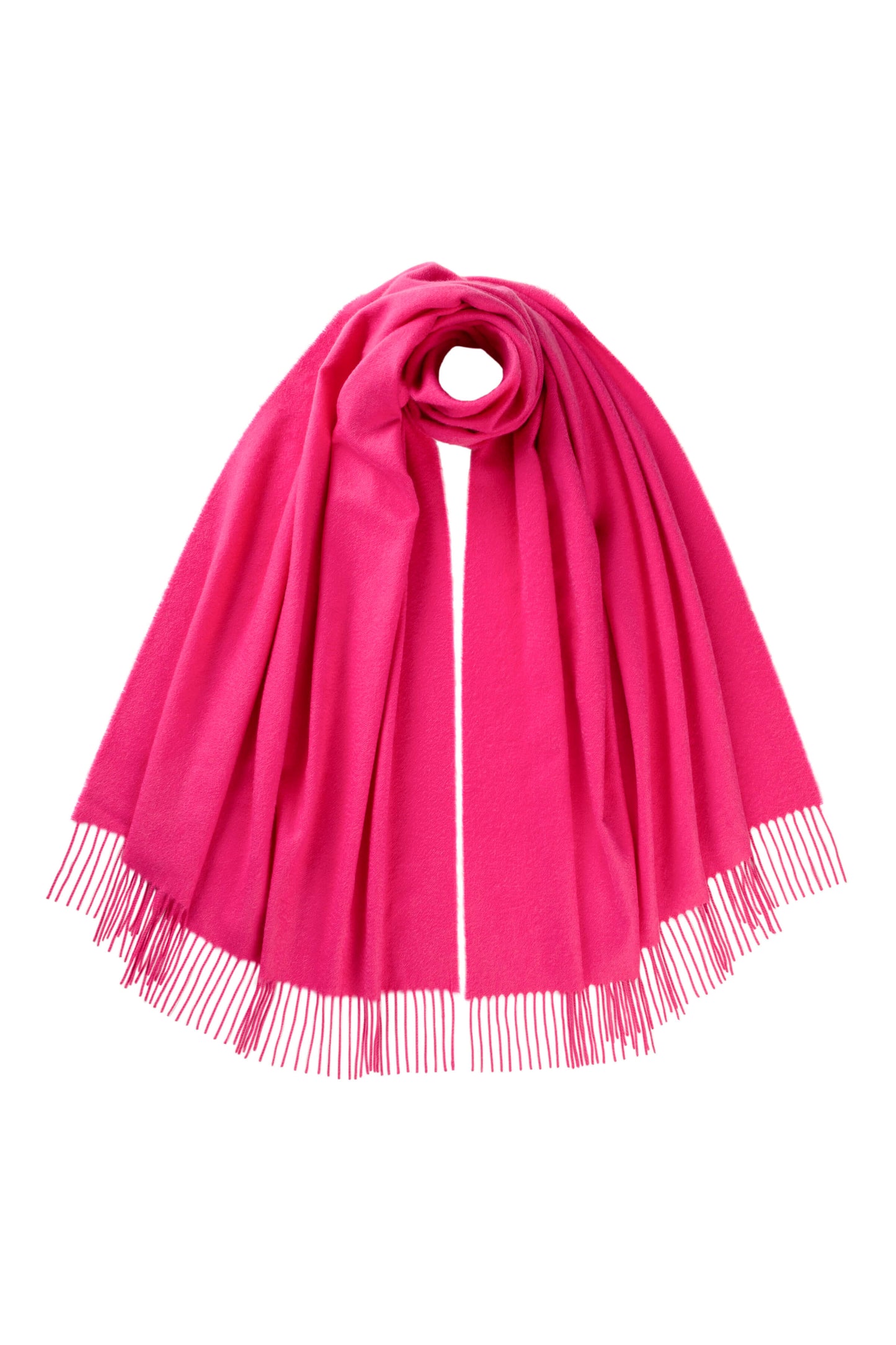 Johnstons of Elgin SS24 Accessories Fluro Pink Plain Cashmere Stole WA000056SE4982ONE