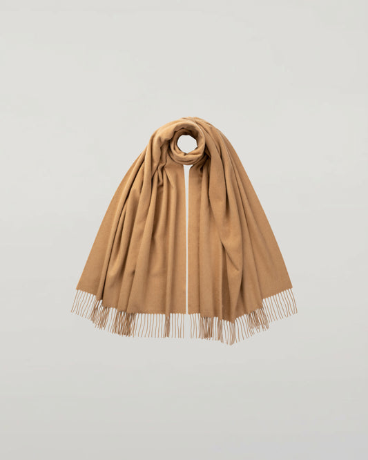 Johnstons of Elgin Woven Cashmere Stole in Camel WA000056HB4315ONE