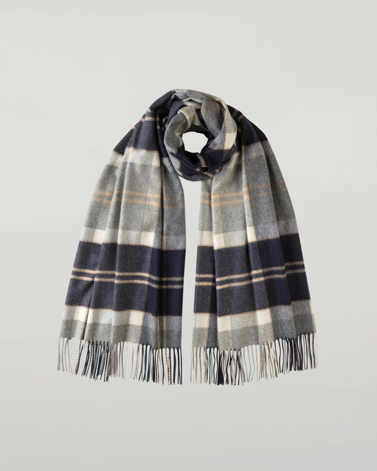 Johnstons of Elgin Woven Accessory Silver Bannockbane Knockmore Tartan Cashmere Stole WA000056KU0499N/A