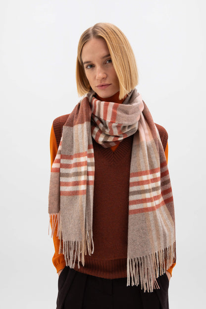 Johnstons of Elgin AW24 Woven Accessory Ash Check Cashmere Stole WA000056RU7488ONE