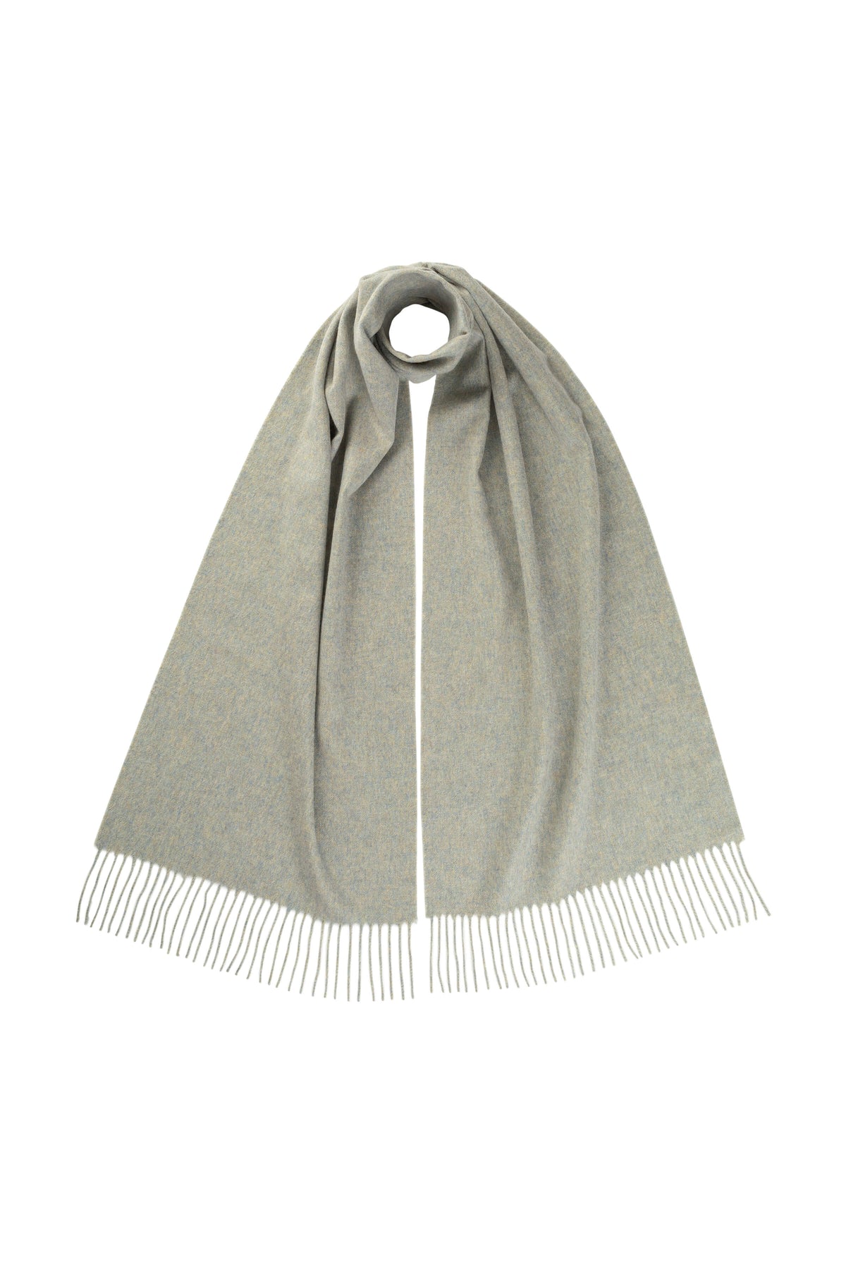 Wide Light Green Cashmere Scarf