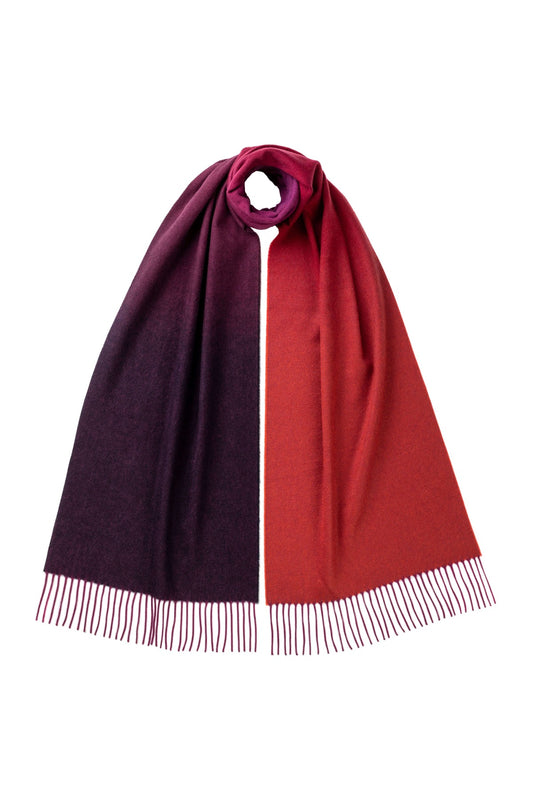 Johnstons of Elgin Oversized Ombre Cashmere Scarf in Bracken And Navy WA000057RU7190