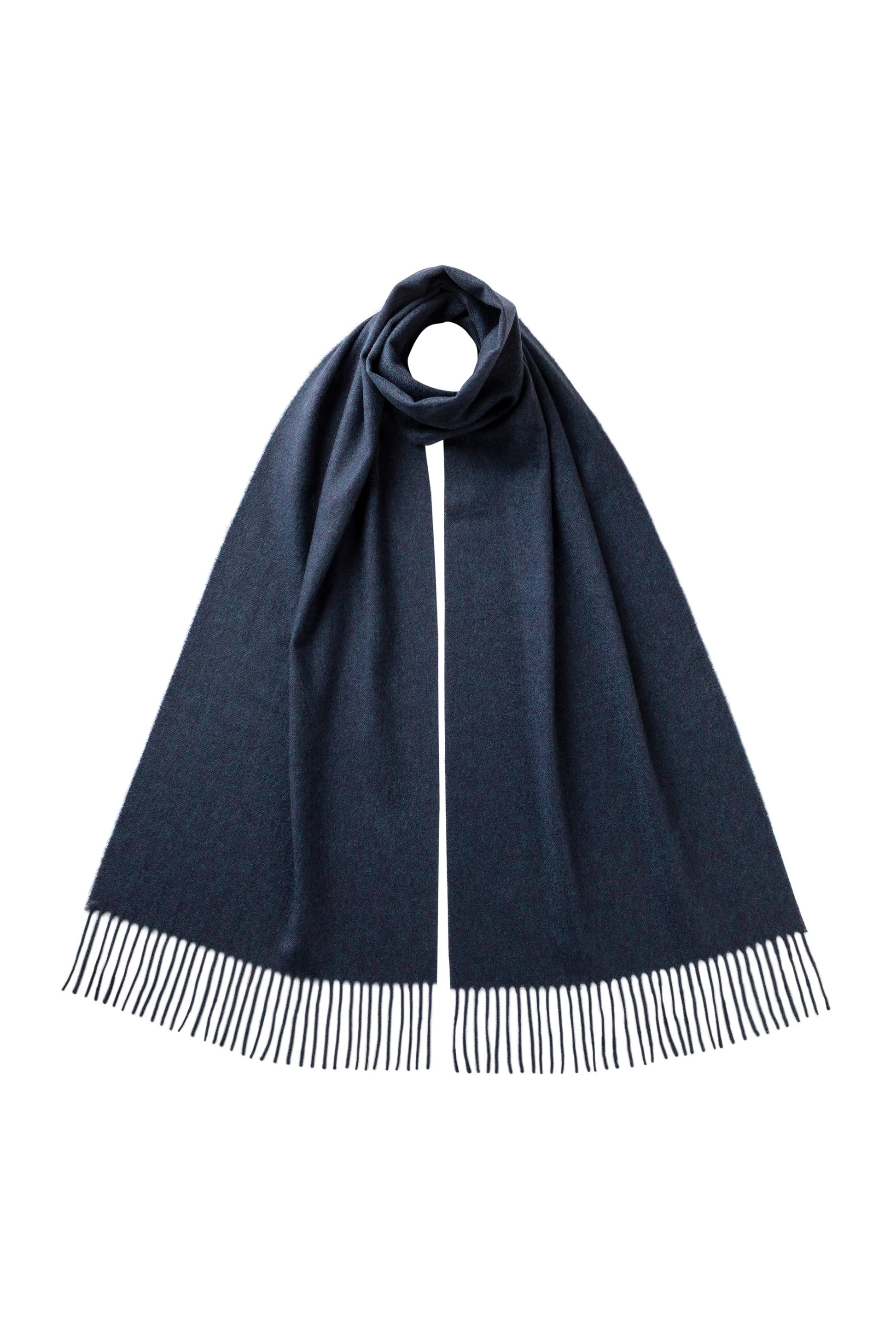 Navy Wide Cashmere Scarf – Johnstons of Elgin Navy Wide Cashmere Scarf – Johnstons of Elgin