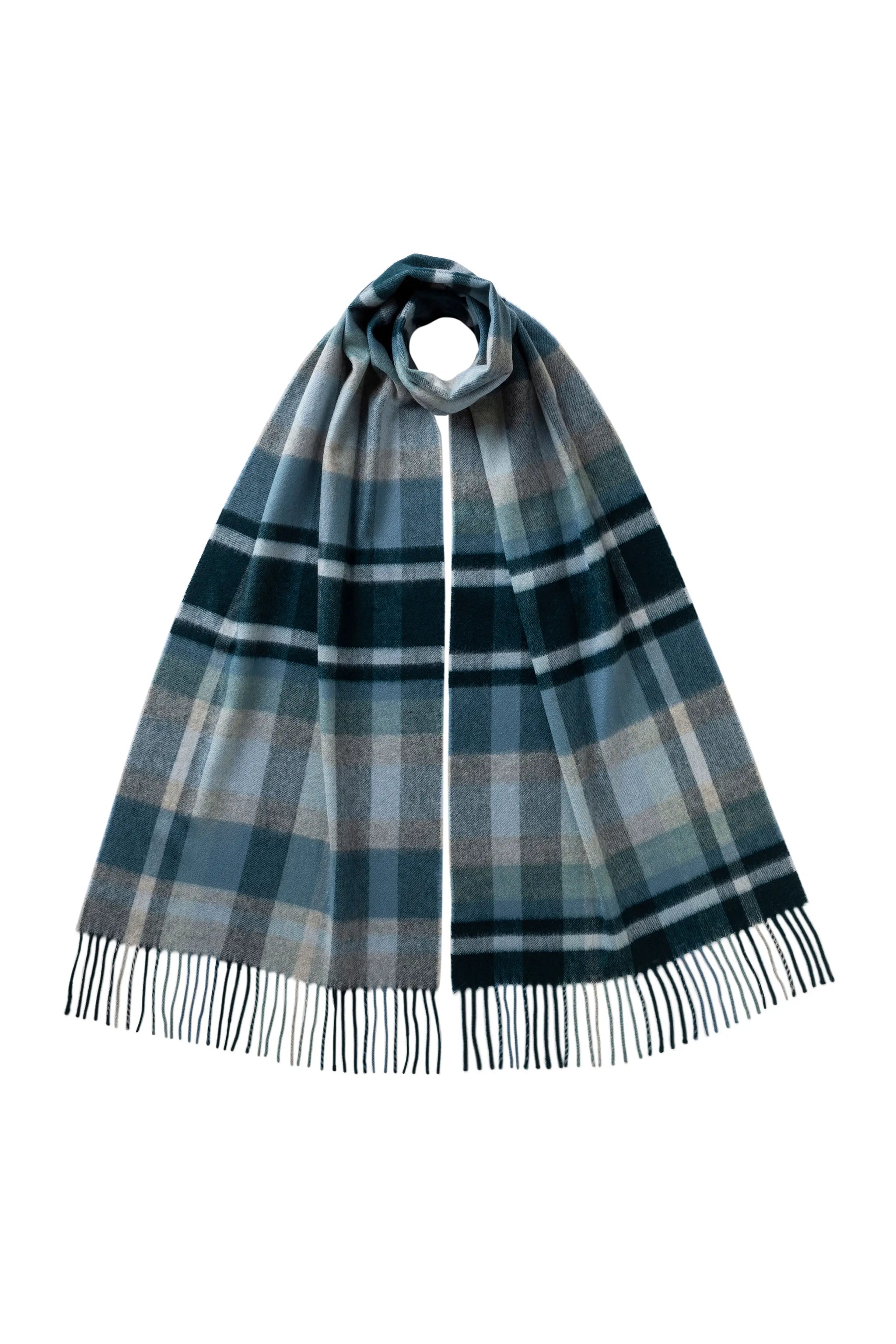 Deco Block Check Cashmere Scarf | Johnstons of Elgin