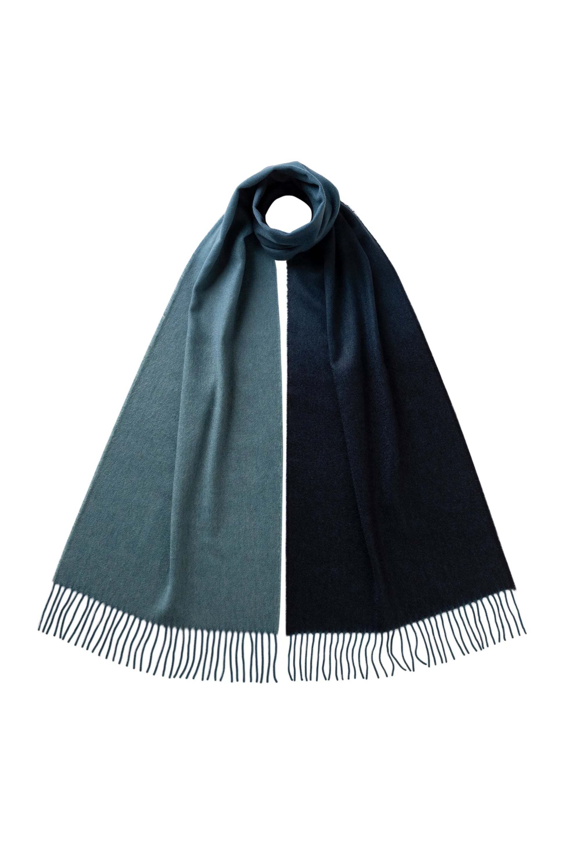 Johnstons of Elgin AW25 Woven Accessories Seascape & Navy Ombré Cashmere Scarf WA000057RU7686ONE