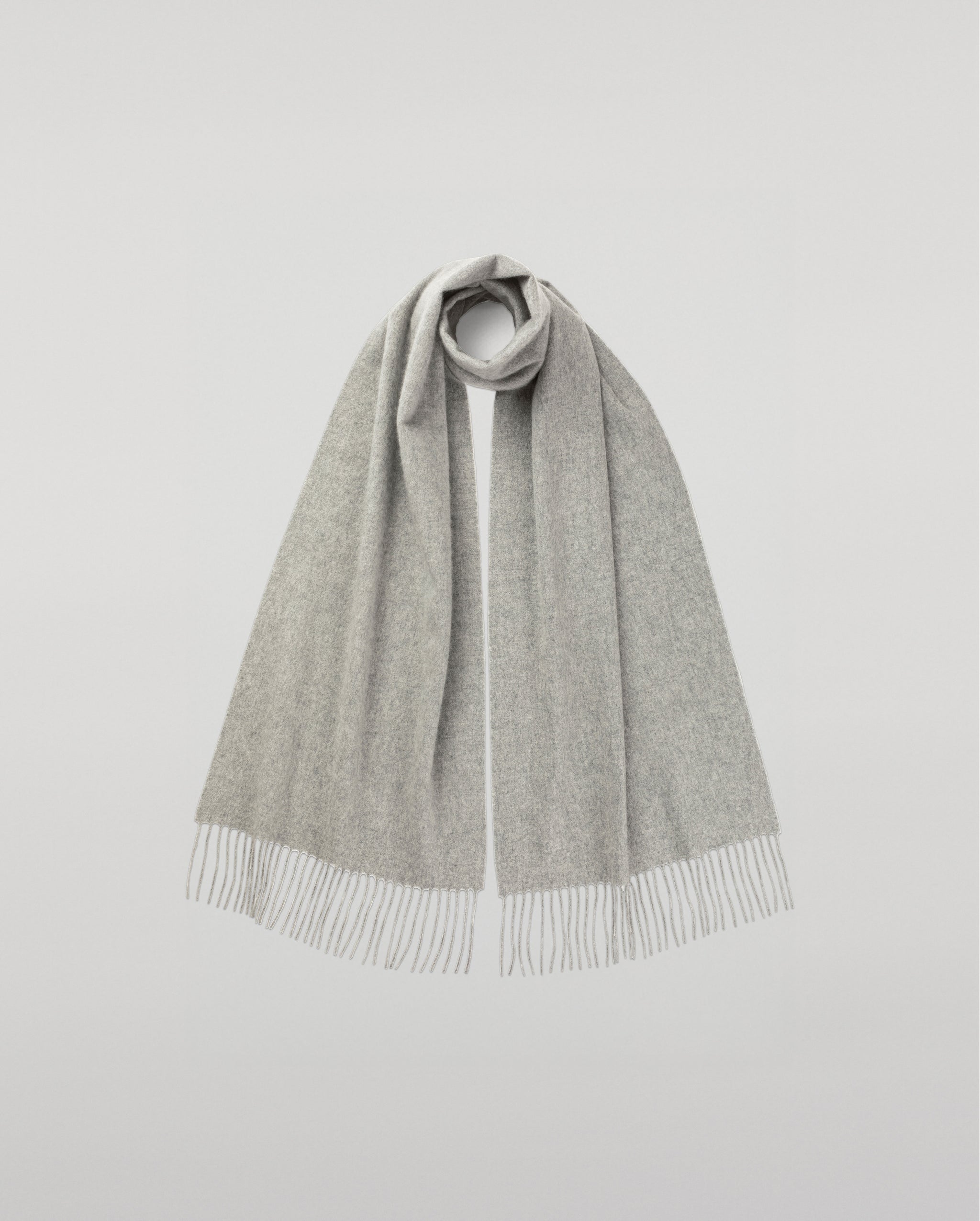 Wide Light Grey Cashmere Scarf