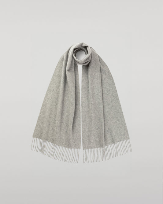 Johnstons of Elgin Woven Accessory Light Grey Wide Cashmere Scarf WA000057HA0200ONE