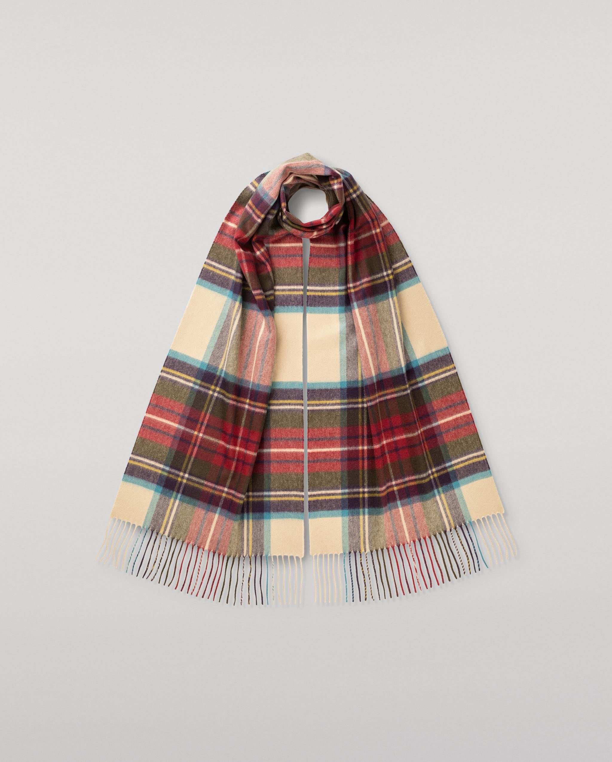 Wide Hessian Dress Stewart Tartan Cashmere Scarf