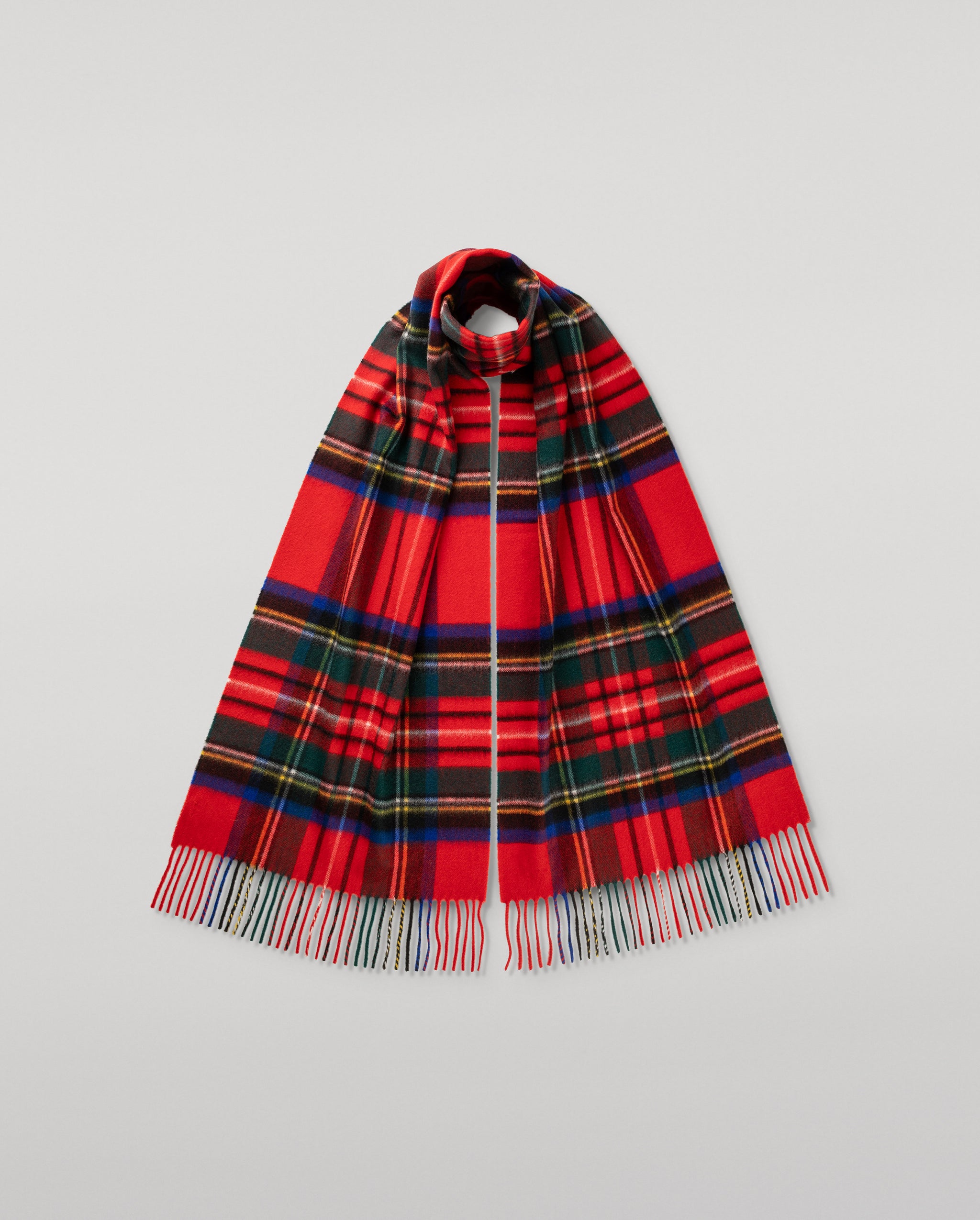 Wide Royal Stewart Tartan Cashmere Scarf