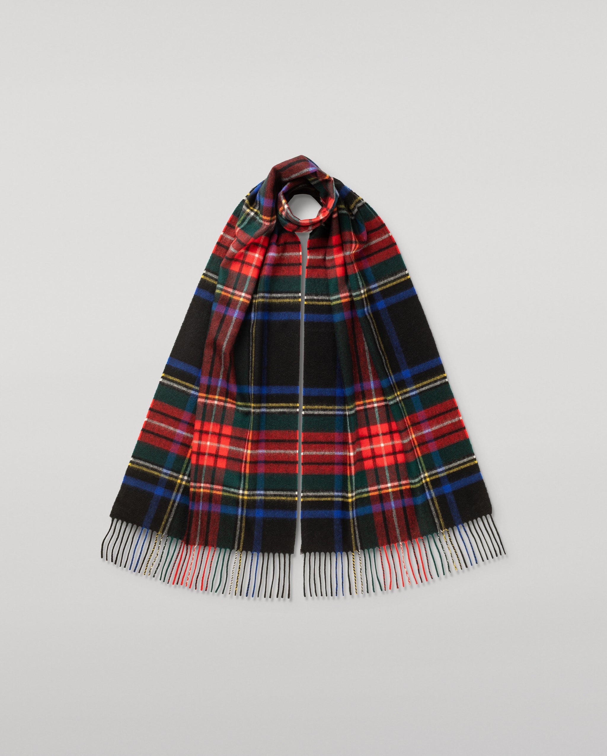Wide Stewart Tartan Cashmere Scarf