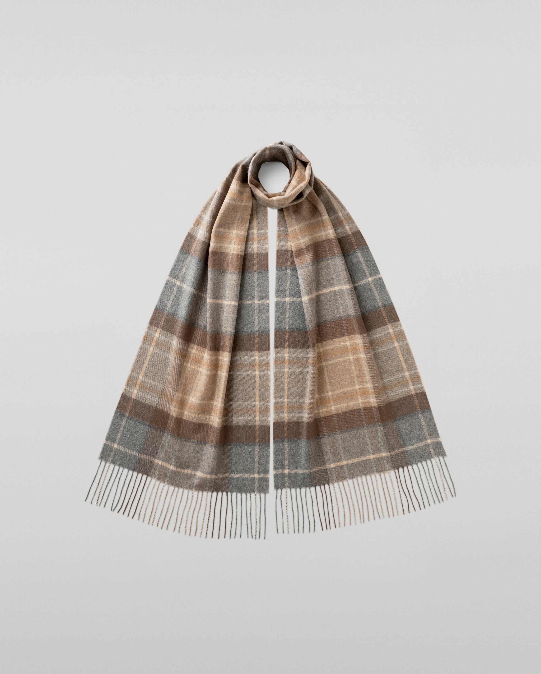 Wide MacKellar Tartan Cashmere Scarf