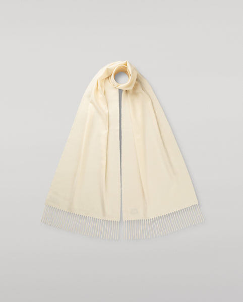 Wide White Cashmere Scarf | Cashmere Accessories – Johnstons of Elgin