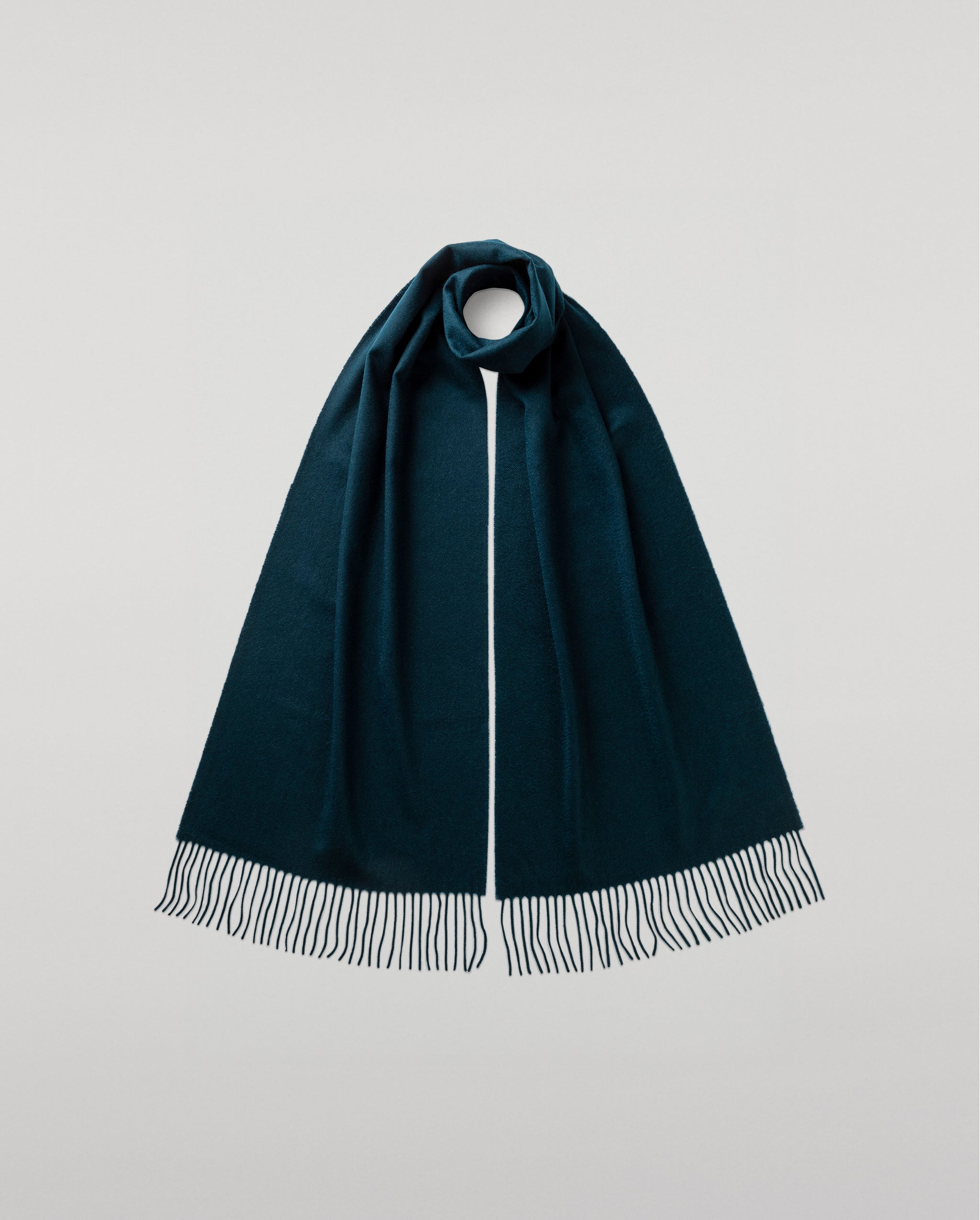 Wide Bottle Green Cashmere Scarf