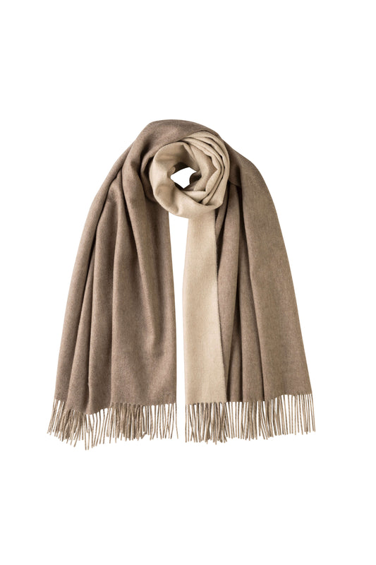 Johnstons of Elgin AW24 Woven Accessory Natural Contrast Reversible Cashmere Stole WA000585RU6040N/A