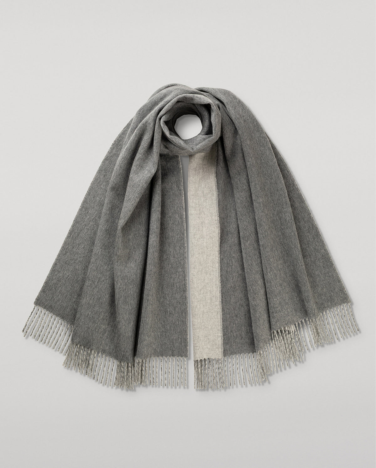 Contrast & Silver Cashmere Stole