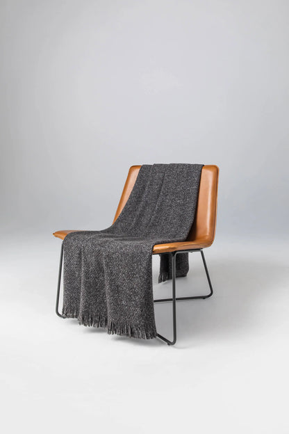 Johnstons of Elgin 2024 Blanket Collection Charcoal Mix Brushed Bouclé Throw WB002613HA7175ONE