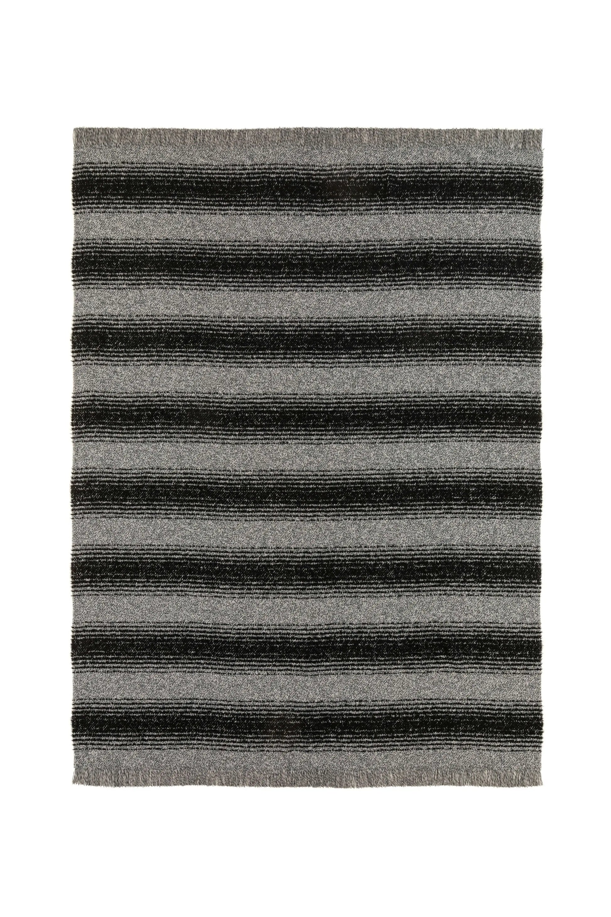 Johnstons of Elgin 2024 Blanket Collection Charcoal Textural Ombré Throw WB002617RU7557ONE