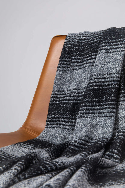 Johnstons of Elgin 2024 Blanket Collection Charcoal Textural Ombré Throw WB002617RU7557ONE