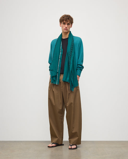 JOHNSTONS OF ELGIN CYRUS FLOAT EDGE SCARF GREEN 94% WOOL 4% CASHMERE 2% SILK WB002860RU7713ONE