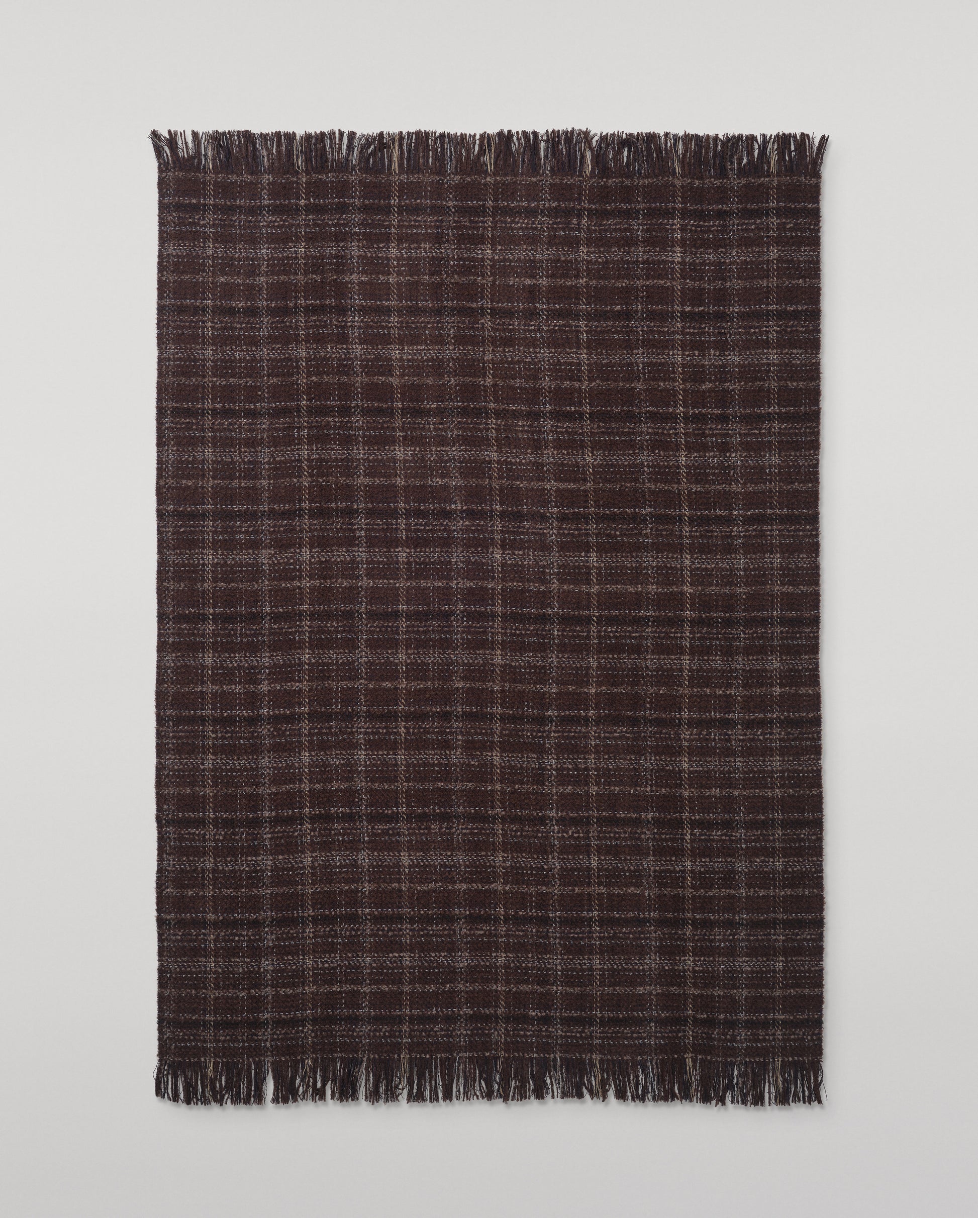Johnstons of Elgin Luxury Texture Throw in Peat Brown and Navy, 82% Cashmere 10% Silk 8% Alpaca WB002930RU7812ONE