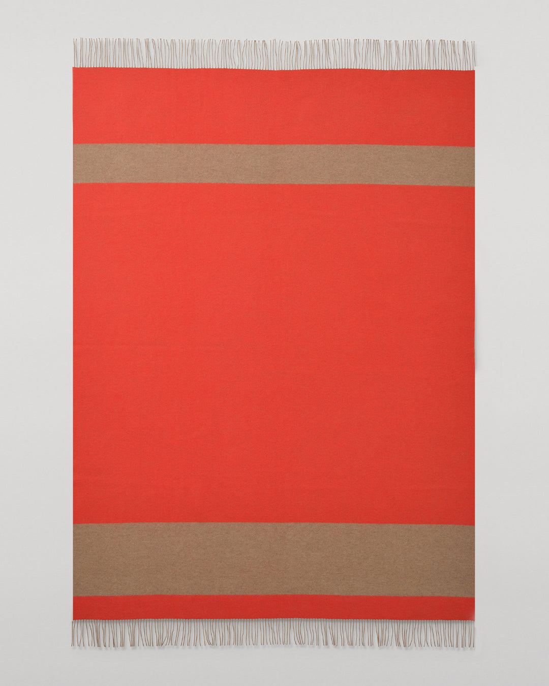 Johnstons of Elgin Stripe Throw in Otter Brown and Red, 90% Wool  10% Cashmere WB002963RU7813ONE