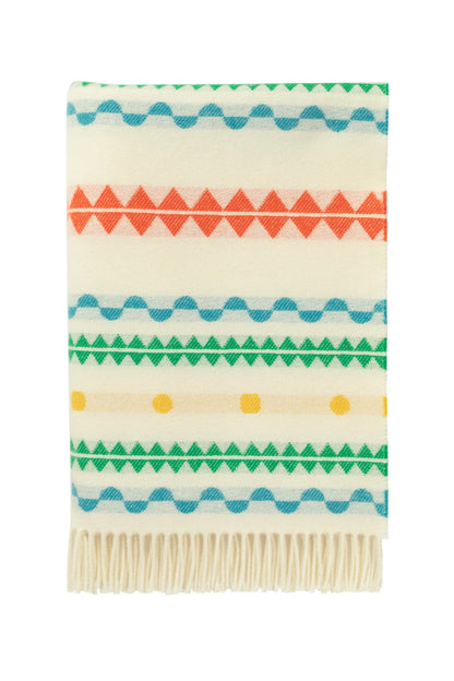 2025 Johnstons of Elgin Interiors Collection Bright Purled Fringe Children's Blanket on a white background  WB002334RU7436ONE