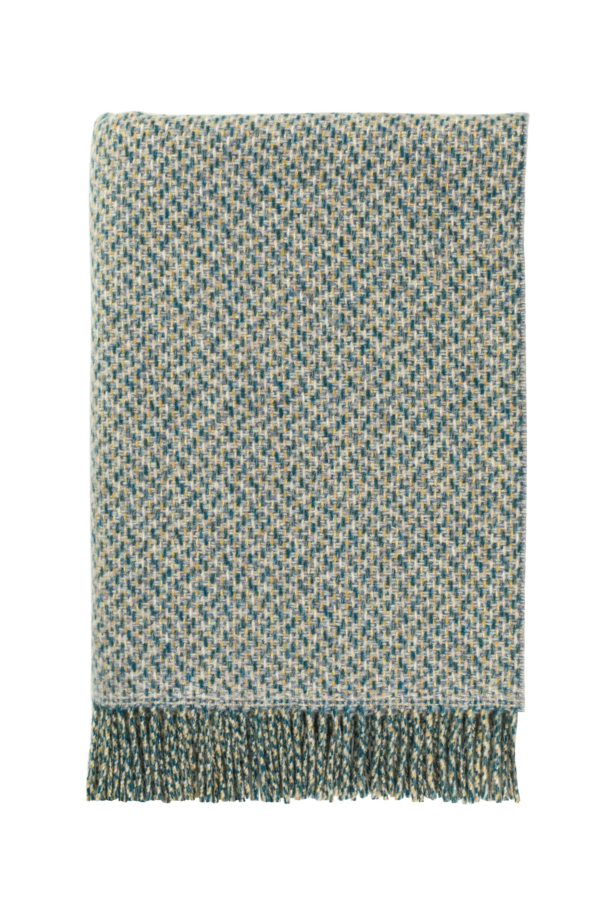 Johnstons of Elgin 2024 Blanket Collection Cool Neutral Tweed Texture Throw on a white background  WB002458RU7549ONE