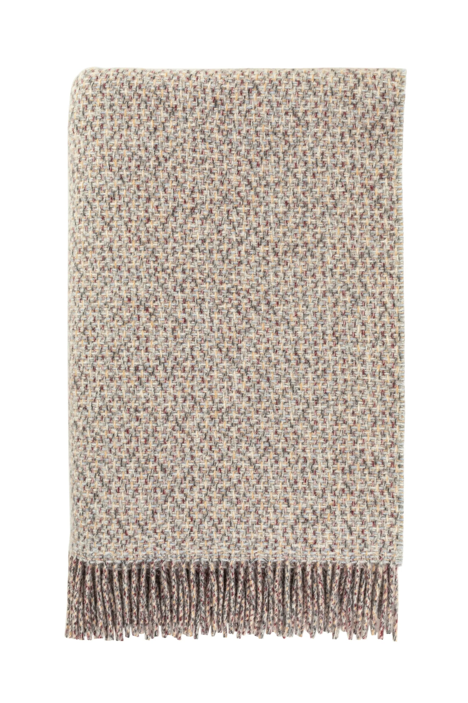 Johnstons of Elgin 2024 Blanket Collection Warm Neutral Tweed Texture Throw on a white background WB002458RU7550ONE