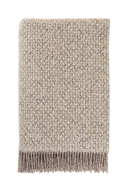 Johnstons of Elgin 2024 Blanket Collection Warm Neutral Tweed Texture Throw on a white background WB002458RU7550ONE