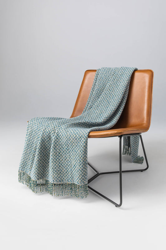 Johnstons of Elgin 2024 Blanket Collection Cool Neutral Tweed Texture Throw WB002458RU7549ONE