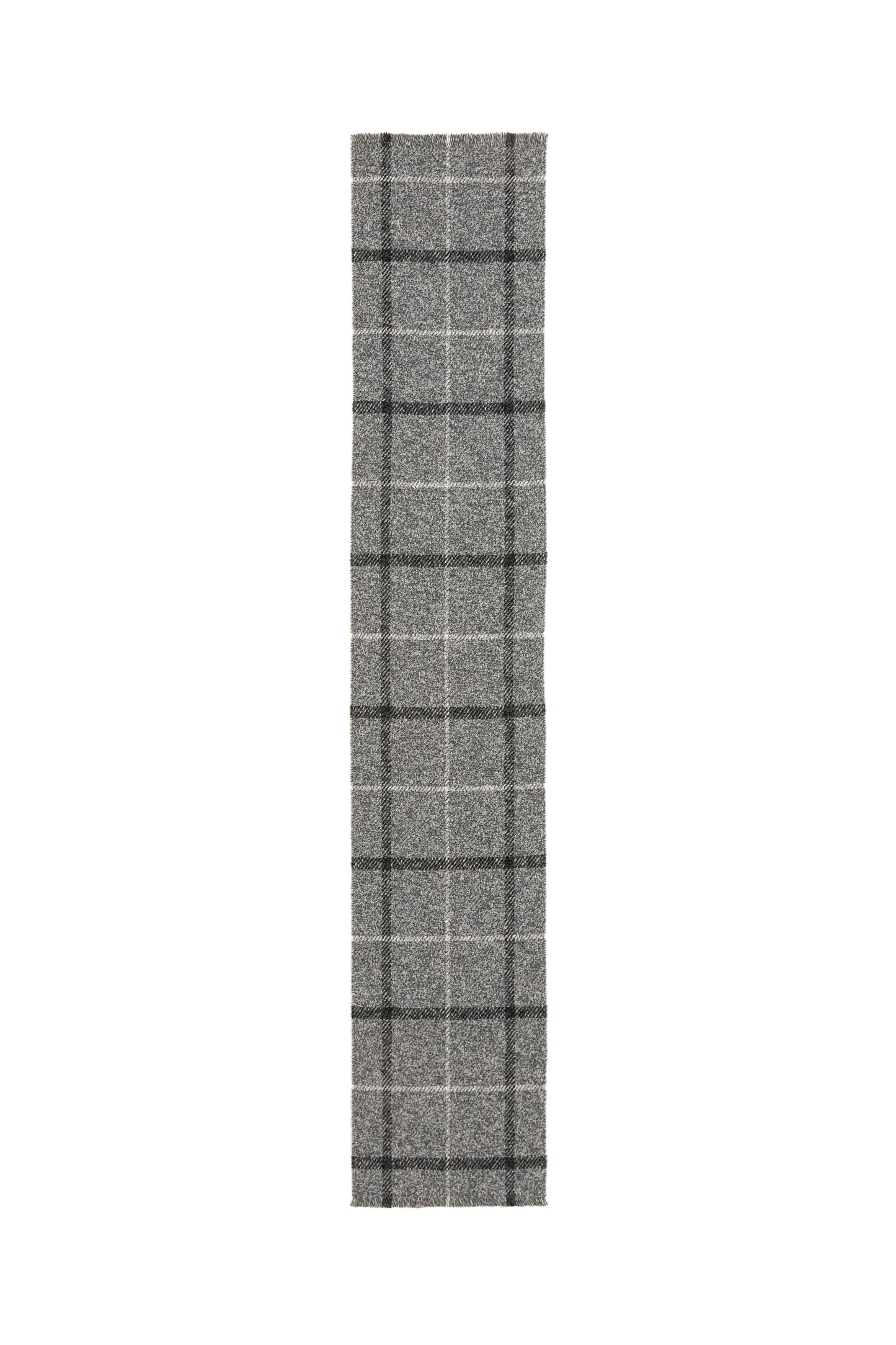 Johnstons of Elgin AW24 Woven Accessory Grey Mix Cashmere & Wool Check Scarf WB002611RU7519ONE