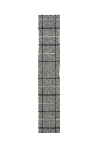 Johnstons of Elgin AW24 Woven Accessory Grey Mix Cashmere & Wool Check Scarf WB002611RU7519ONE