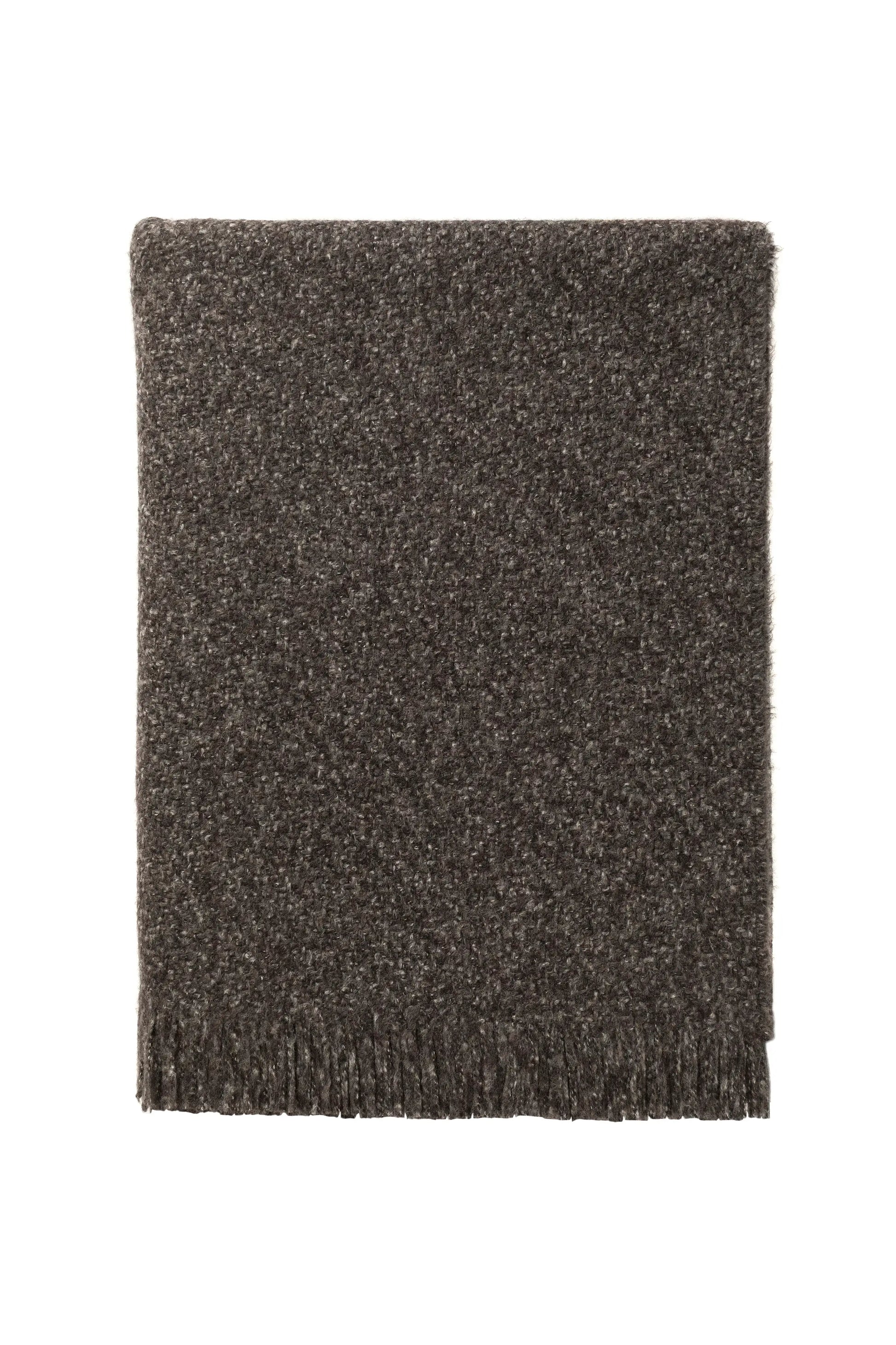 Johnstons of Elgin 2024 Blanket Collection Charcoal Mix Brushed Bouclé Throw WB002613HA7175ONE