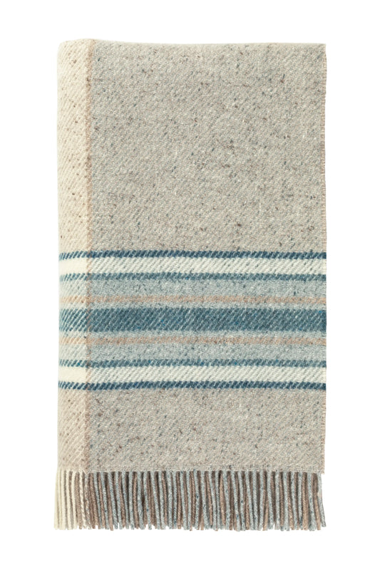 2025 Johnstons of Elgin Interiors Collection Teal Donegal Check Bed Throw on a white background  WB002616RU7552ONE