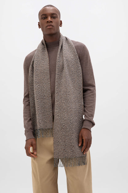 Johnstons of Elgin AW24 Woven Accessory Ash Mix Cashmere & Wool Marl Scarf WB002619RU7522ONE