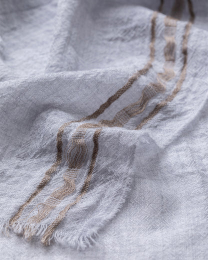 JOHNSTONS OF ELGIN CYRUS FLOAT EDGE SCARF GREY 94% WOOL 4% CASHMERE 2% SILK WB002860RU7712ONE