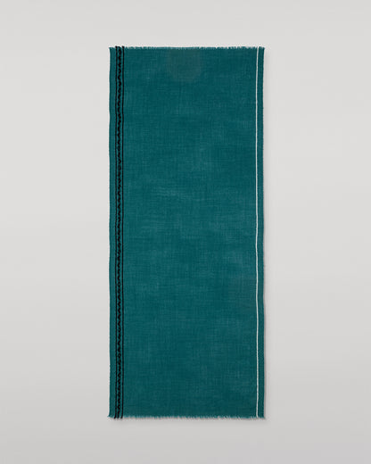 JOHNSTONS OF ELGIN CYRUS FLOAT EDGE SCARF GREEN 94% WOOL 4% CASHMERE 2% SILK WB002860RU7713ONE