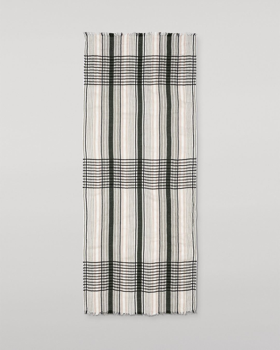 JOHNSTONS OF ELGIN CRAWTON GRAPHIC STRIPE SCARF NATURAL 59 % WOOL 24% SILK 17% LINEN WB002861RU7714ONE