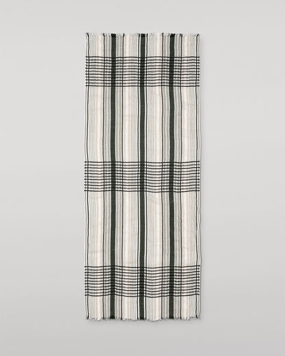 JOHNSTONS OF ELGIN CRAWTON GRAPHIC STRIPE SCARF NATURAL 59 % WOOL 24% SILK 17% LINEN WB002861RU7714ONE
