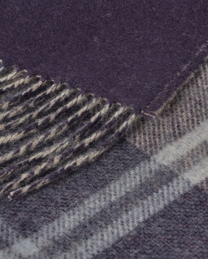 Johnstons of Elgin Blanket Collection Blue & Cream Windowpane Double Face Lambswool Throw WD000021RU6950ONE