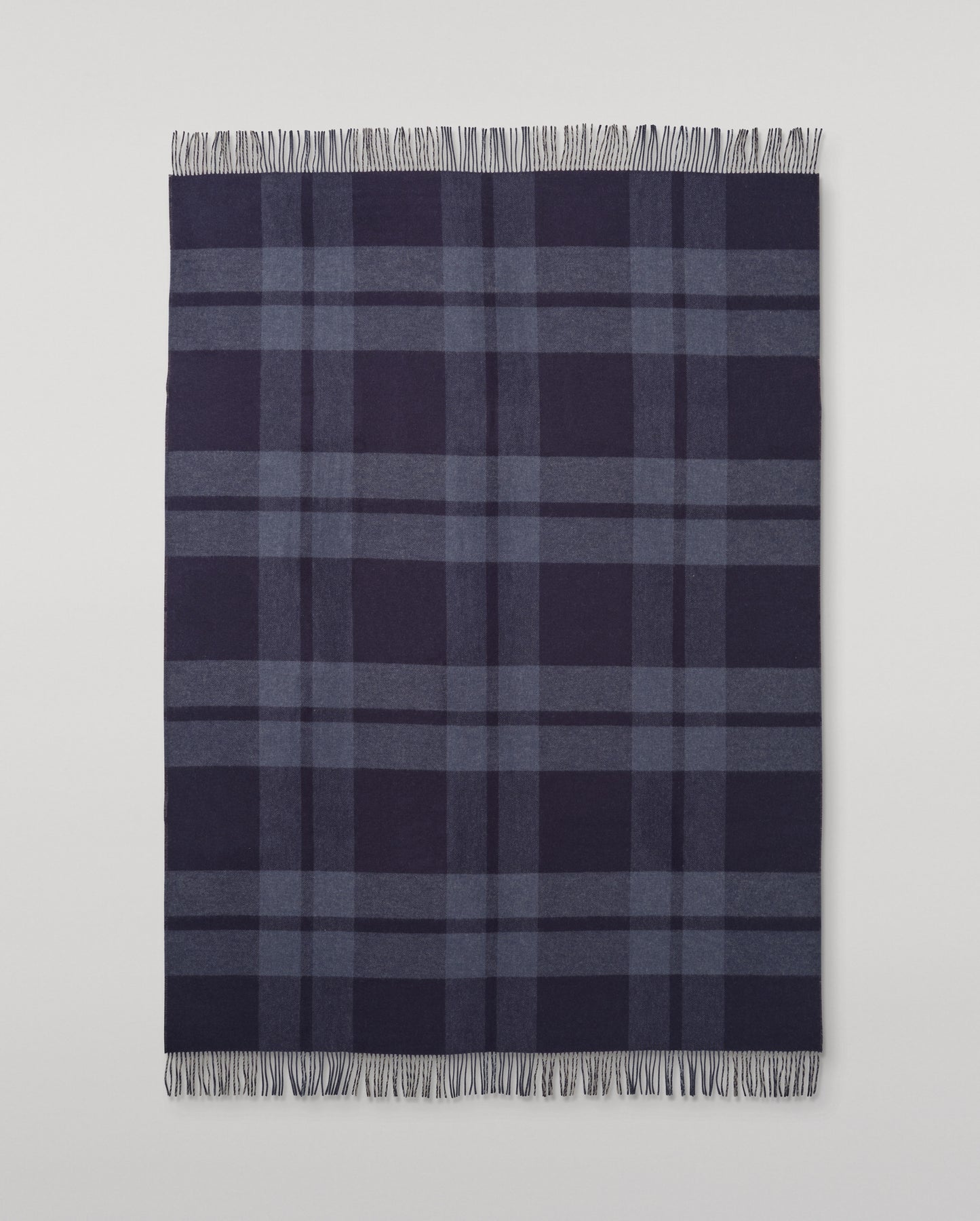 Johnstons of Elgin Blanket Collection Blue & Cream Windowpane Double Face Lambswool Throw WD000021RU6950ONE