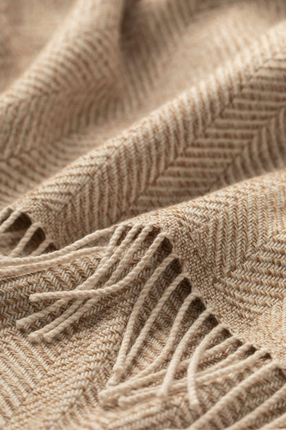 2025 Johnstons of Elgin Interiors Collection Natural Texture Herringbone Merino Throw WD001221RU7455ONE